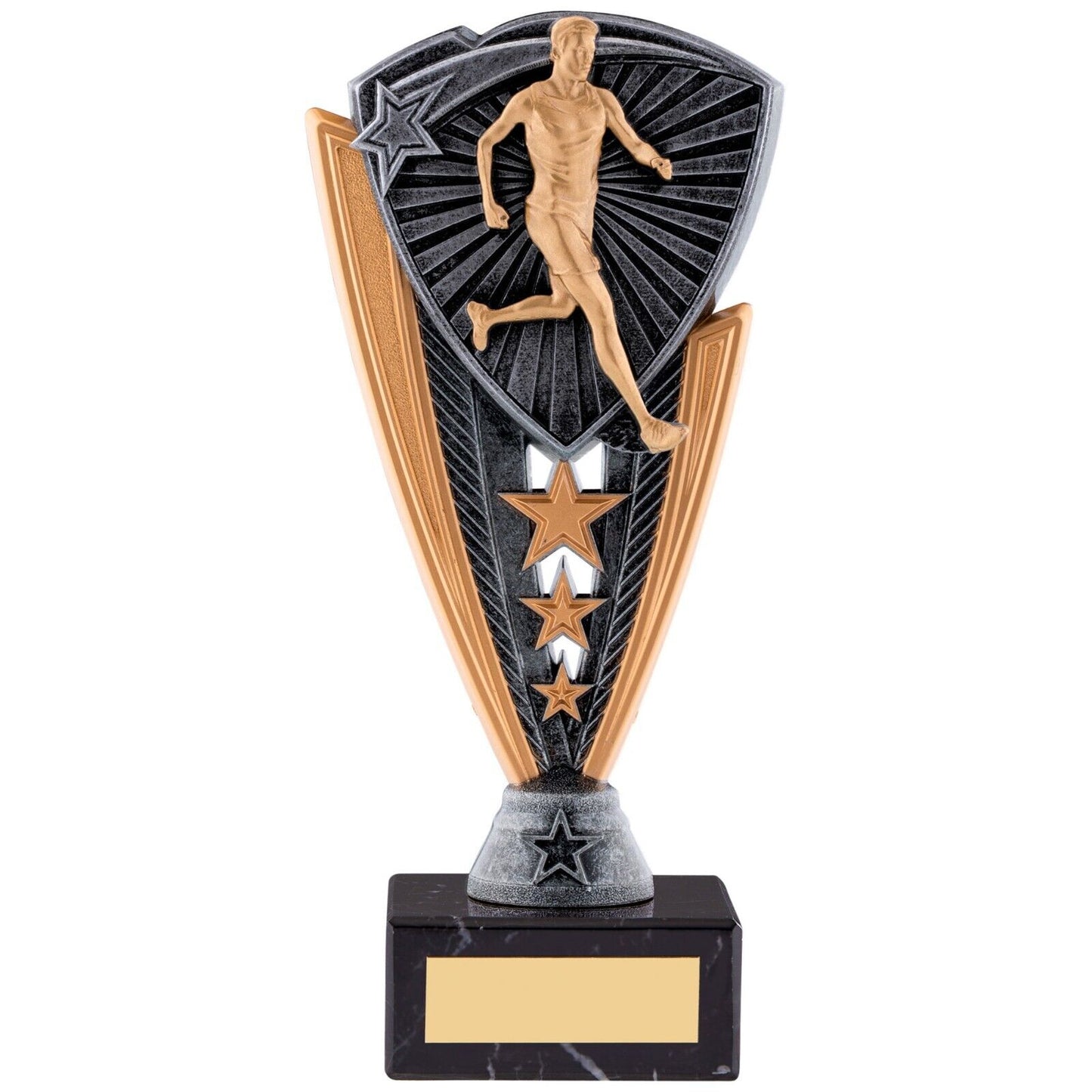 Utopia Male Runner Series Award trophy Silver&Gold Marble Base Free Engraving