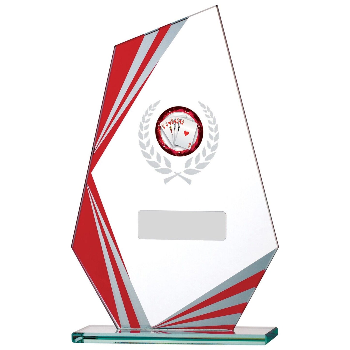 Red Mirror Edge Glass Award Multisport Free Engraving and Club Logo
