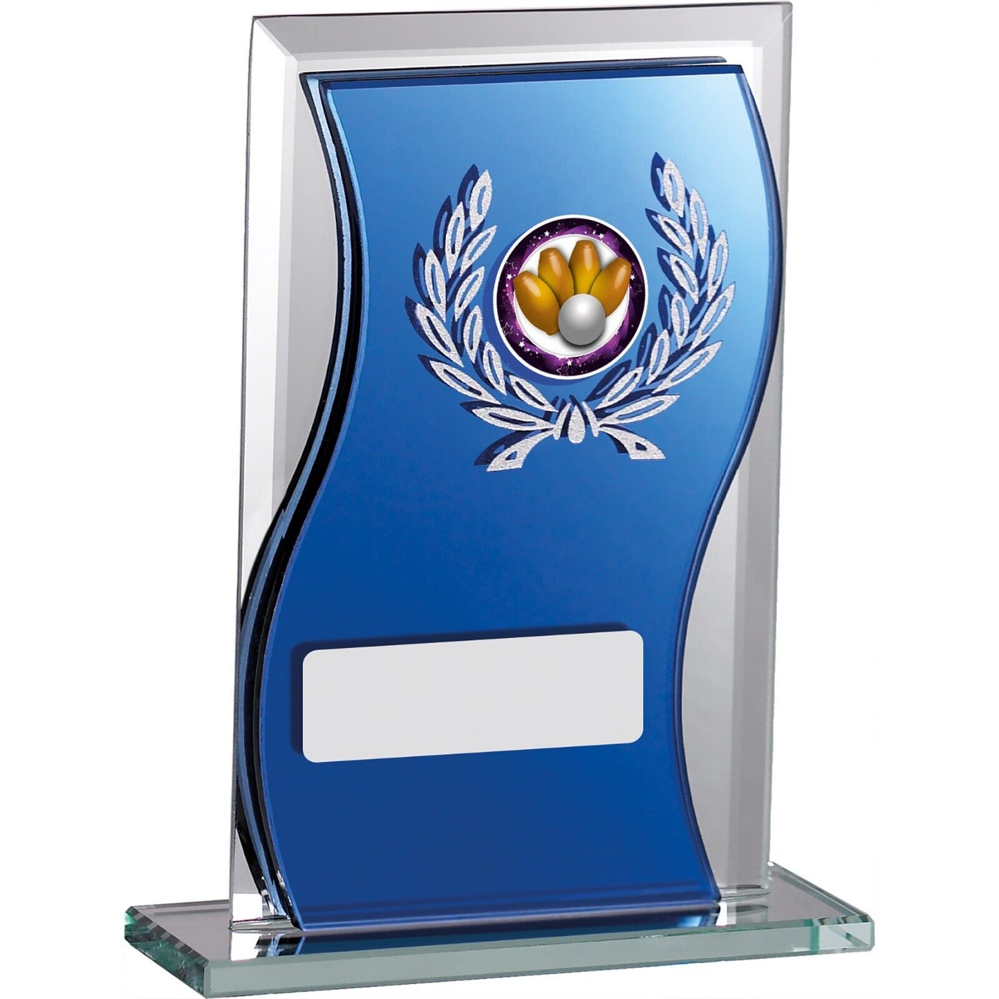 Blue Mirror Glass Multisport Award Free Engraving and Club Logo