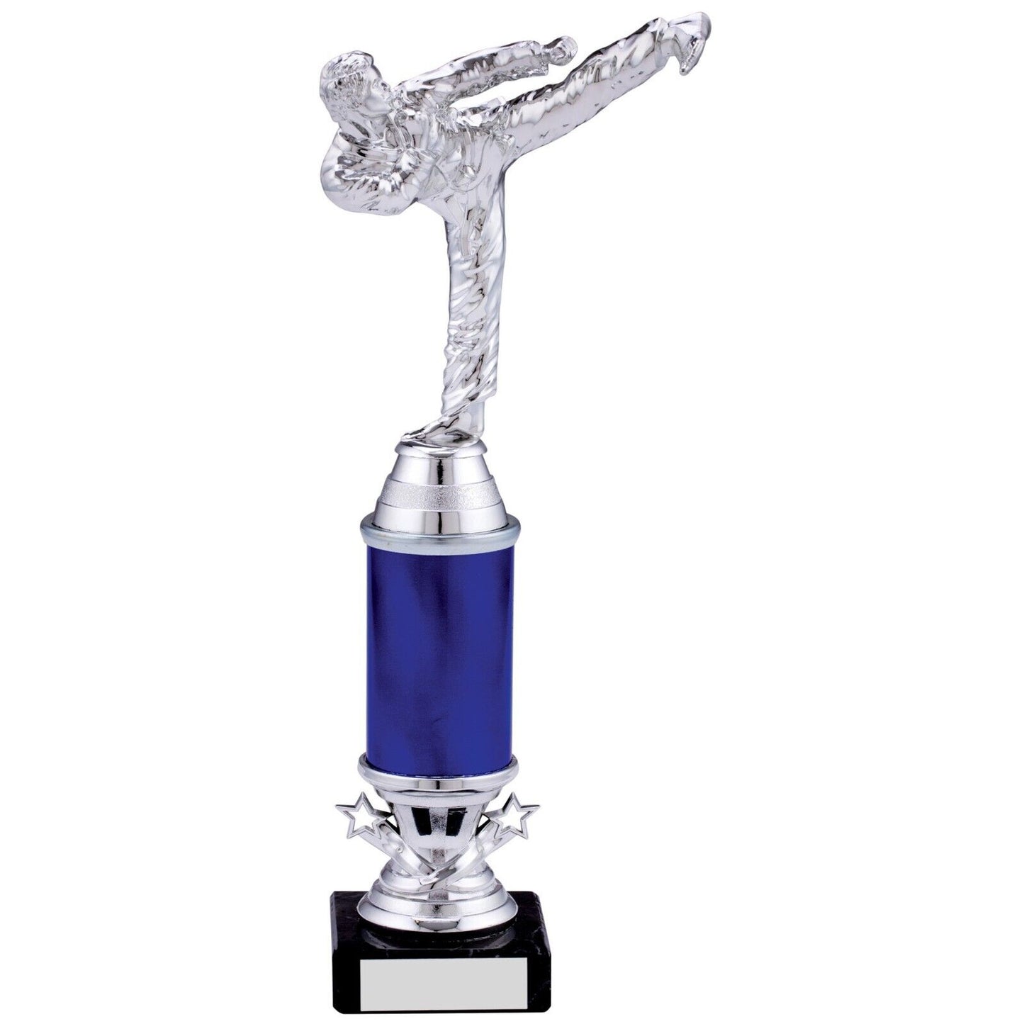 Martial Arts / Kick Boxing Award Trophy Award Blue and Silver Free Engraving