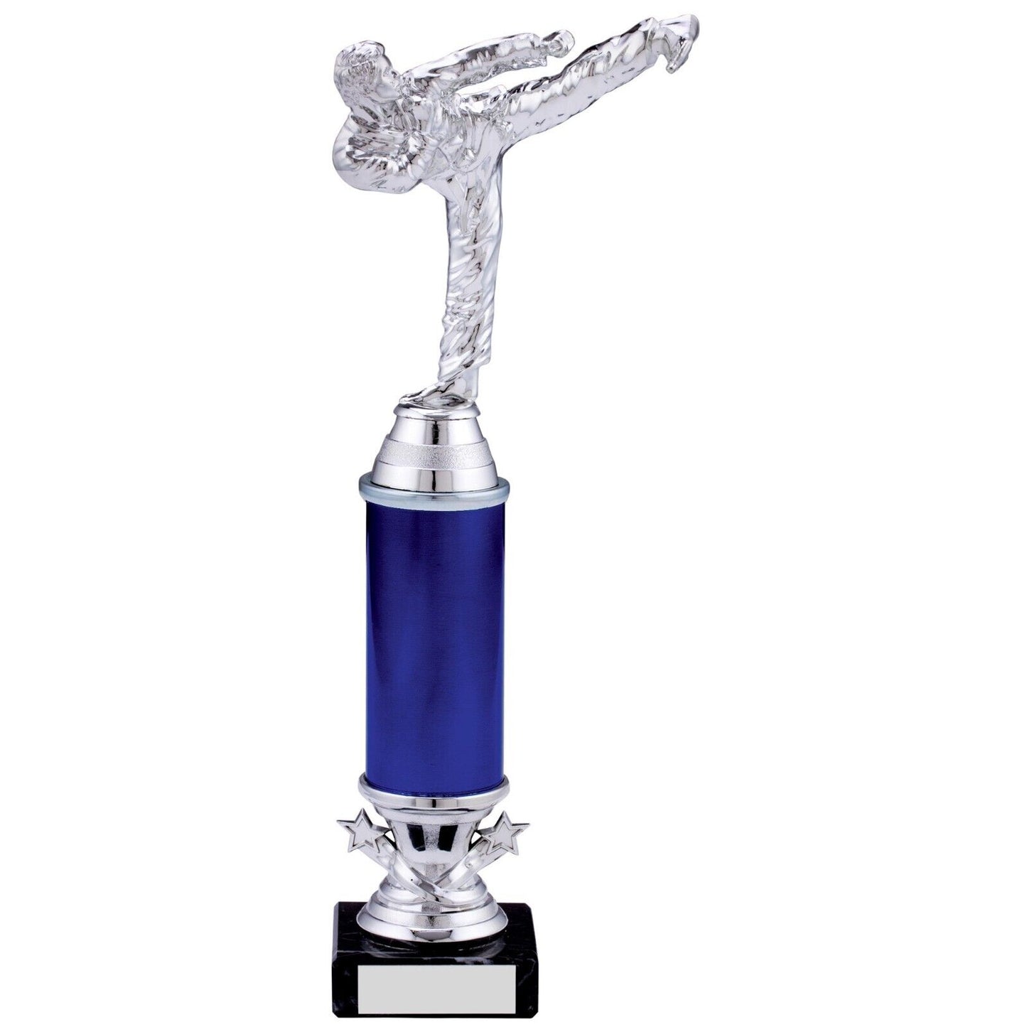 Martial Arts / Kick Boxing Award Trophy Award Blue and Silver Free Engraving