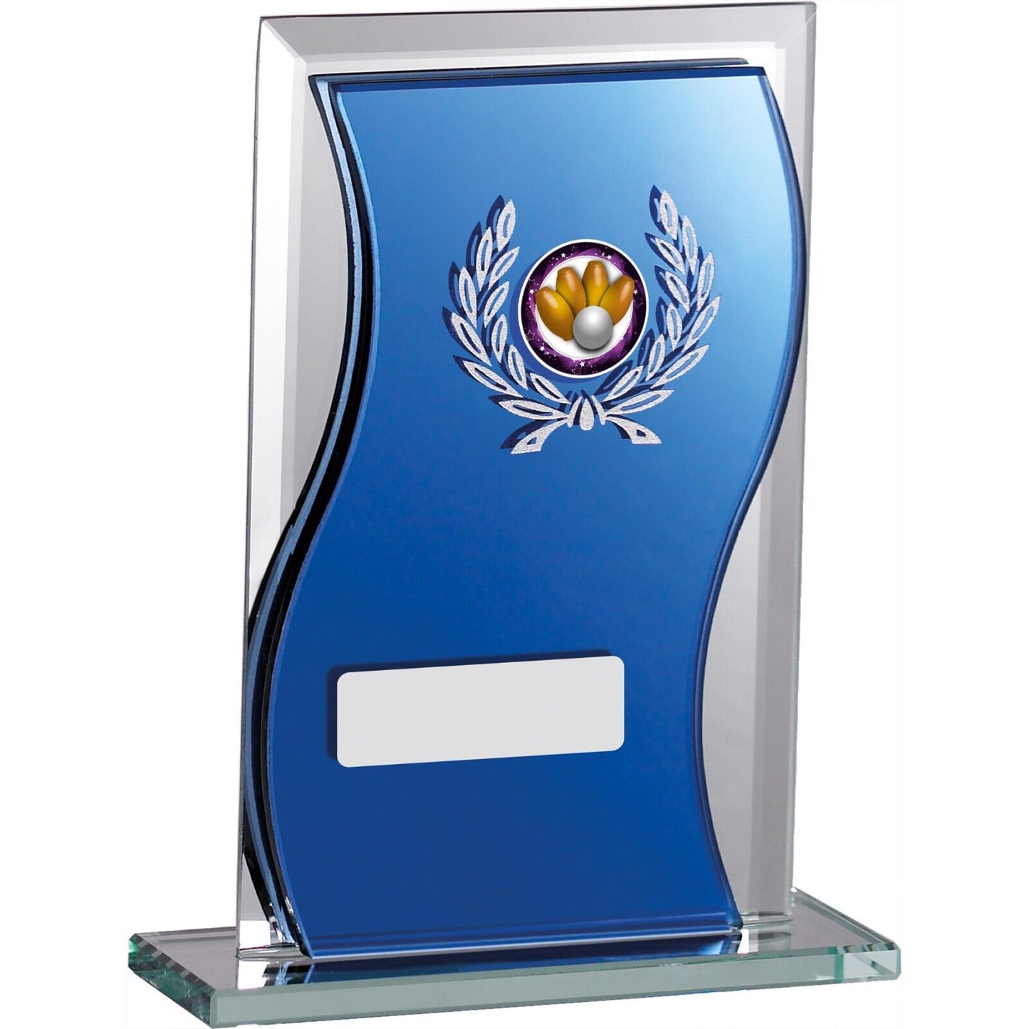 Blue Mirror Glass Multisport Award Free Engraving and Club Logo