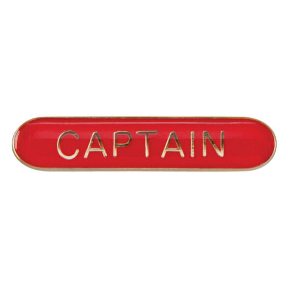 'Captain' rectangular School/Club Pin Fastening Enamel Badge