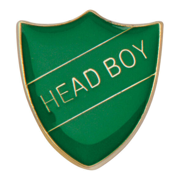 'Head Boy' Shield Badges 25mm School/Club Pin Fastening Enamel Badge
