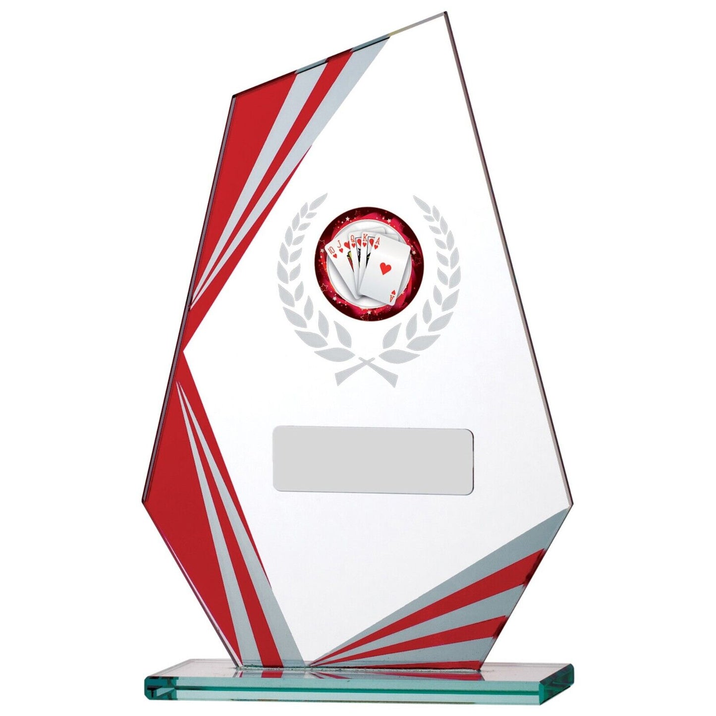 Red Mirror Edge Glass Award Multisport Free Engraving and Club Logo