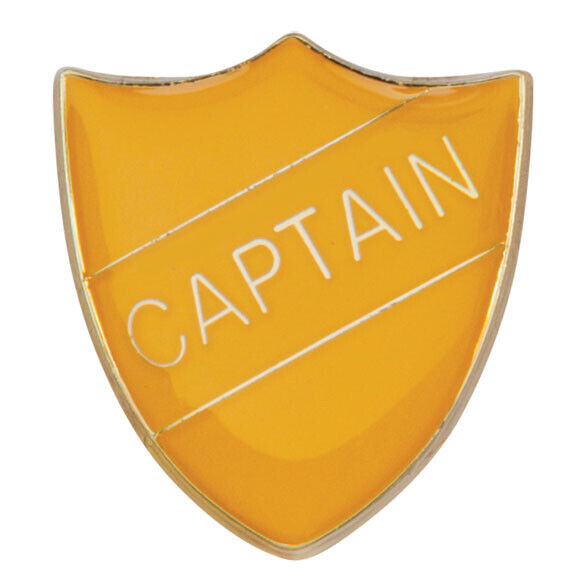 'Captain' Shield Badges 25mm School/Club Pin Fastening Enamel Badge