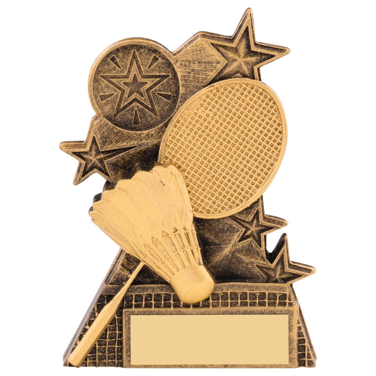 Astra Badminton Trophy Award Antique Gold Free Engraving