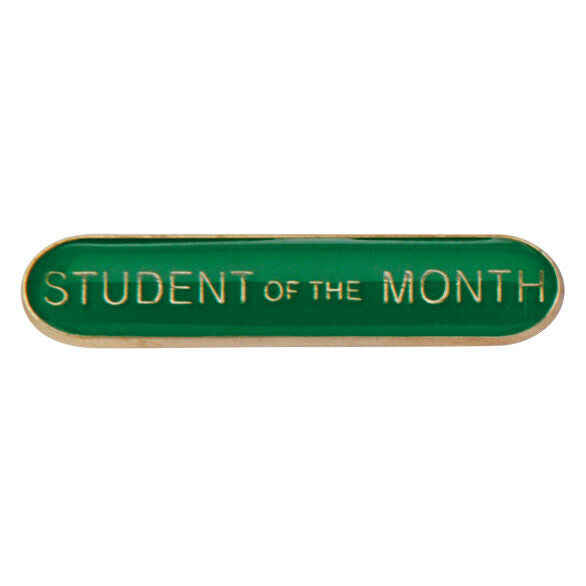 'Student of the Month ' rectangular School/Club Pin Fastening Enamel Badge