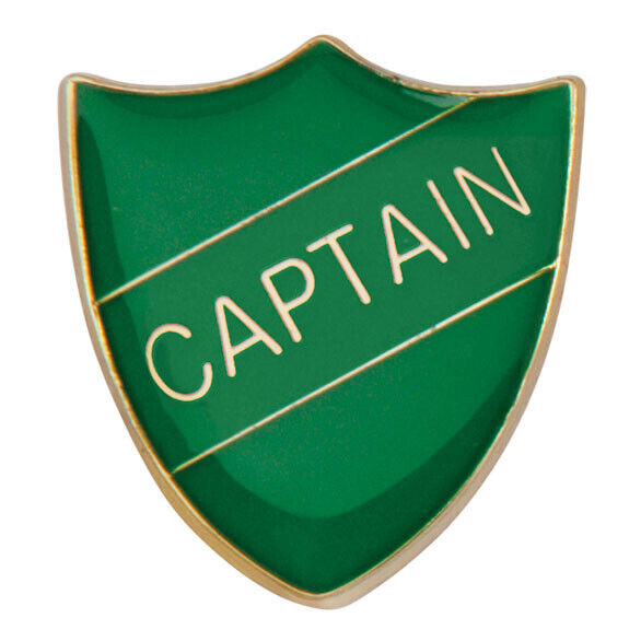 'Captain' Shield Badges 25mm School/Club Pin Fastening Enamel Badge