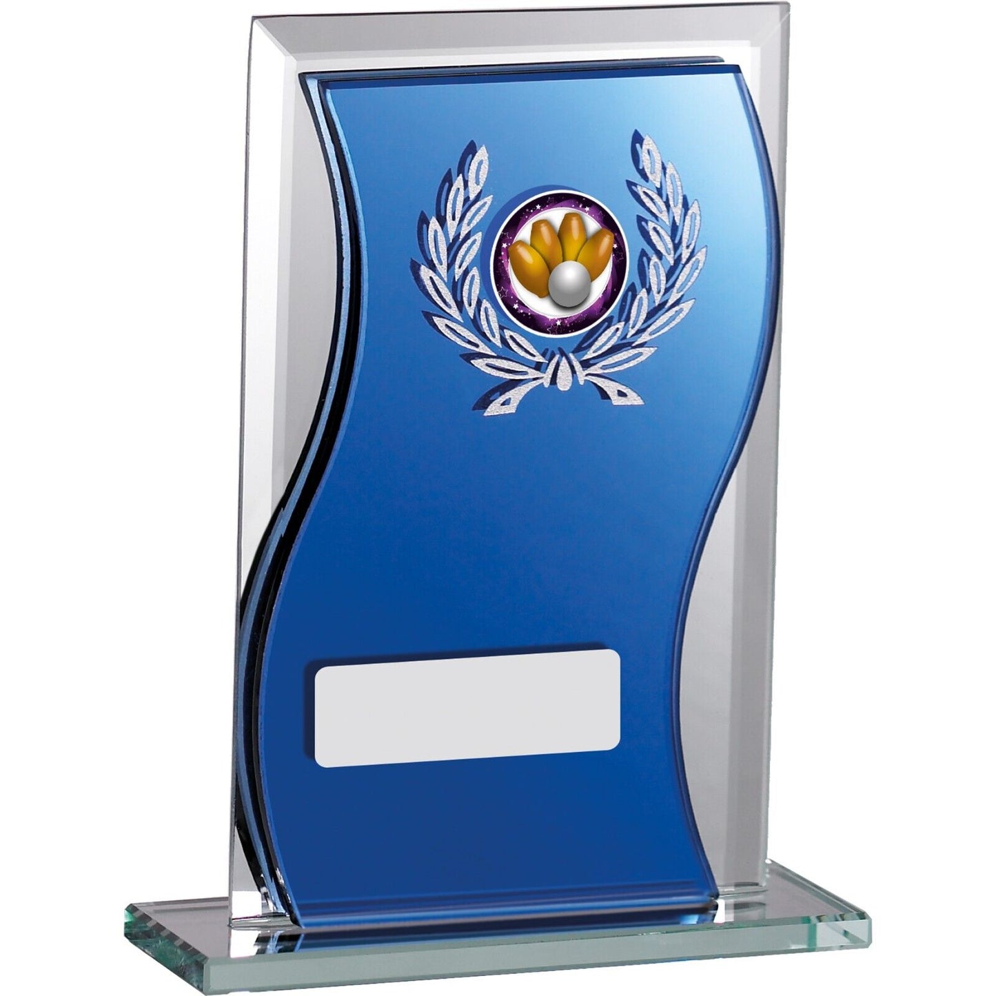 Blue Mirror Glass Multisport Award Free Engraving and Club Logo