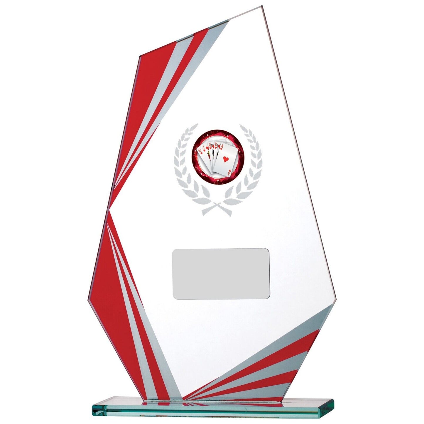 Red Mirror Edge Glass Award Multisport Free Engraving and Club Logo