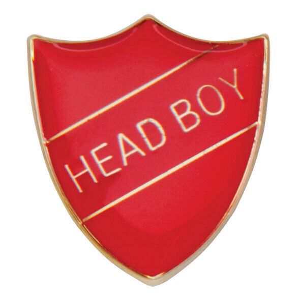 'Head Boy' Shield Badges 25mm School/Club Pin Fastening Enamel Badge