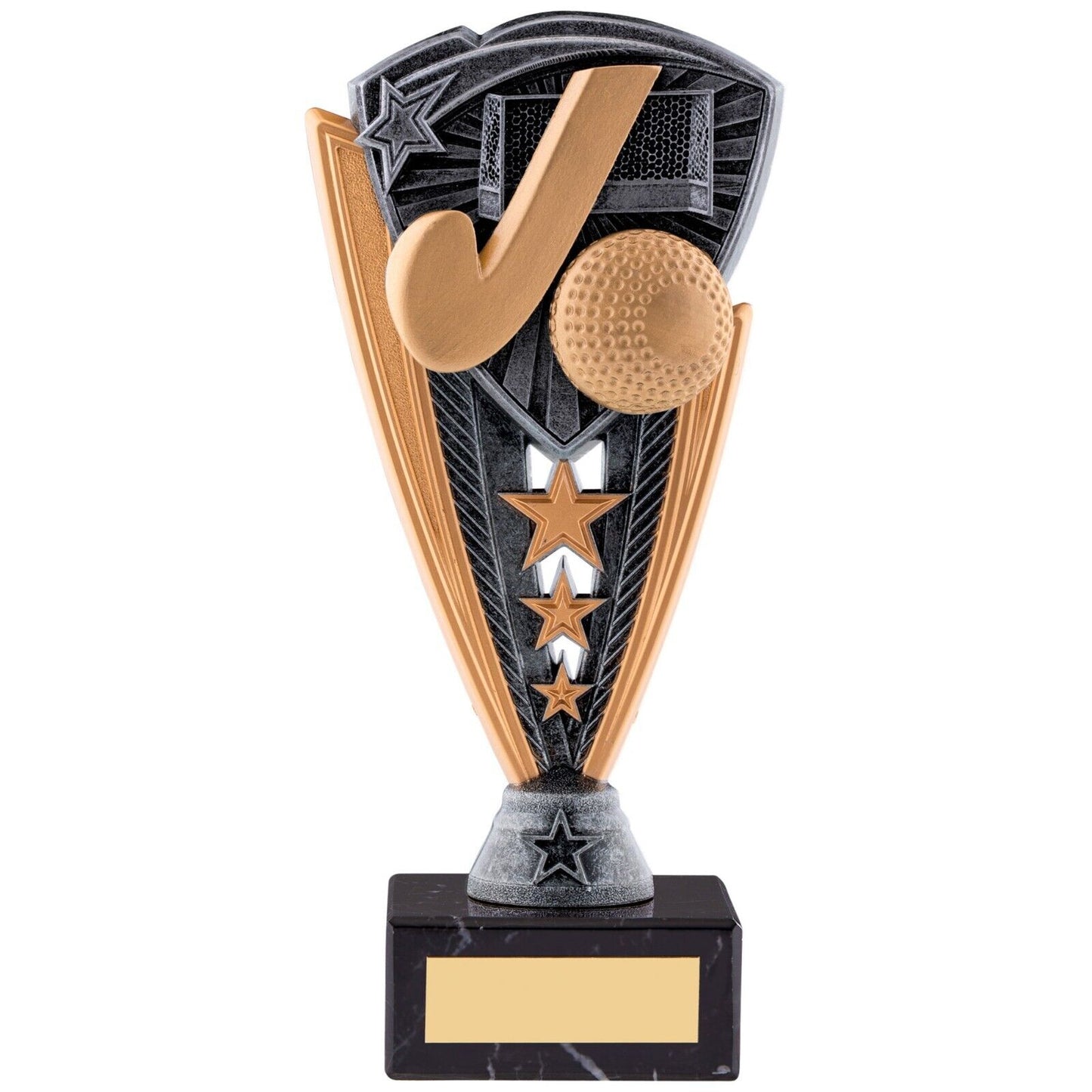 Utopia Netball Series Award trophy Silver and Gold Marble Base Free Engraving