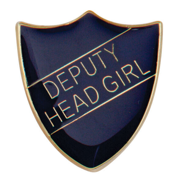 'Deputy Head Girl' Shield Badges 25mm School/Club Pin Fastening Enamel Badge