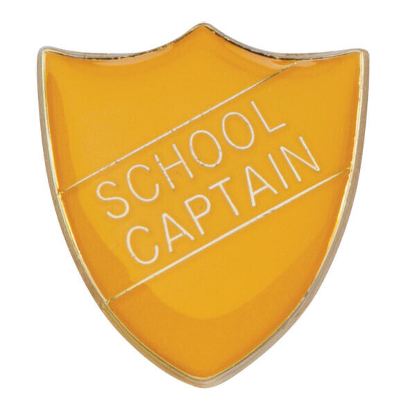 'School Captain' Shield Badges 25mm School/Club Pin Fastening Enamel Badge