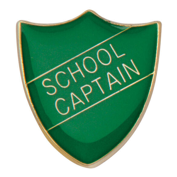 'School Captain' Shield Badges 25mm School/Club Pin Fastening Enamel Badge