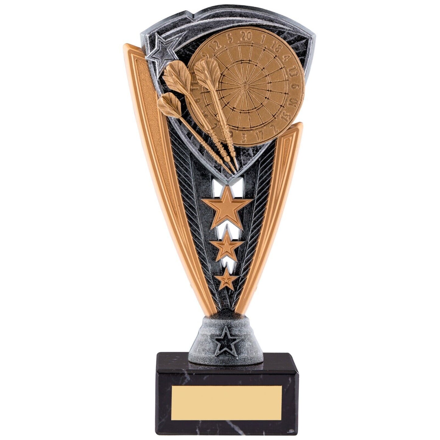 Utopia Darts Series Award trophy Silver and Gold Marble Base Free Engraving