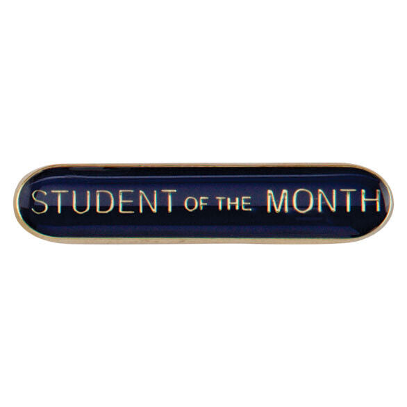 'Student of the Month ' rectangular School/Club Pin Fastening Enamel Badge