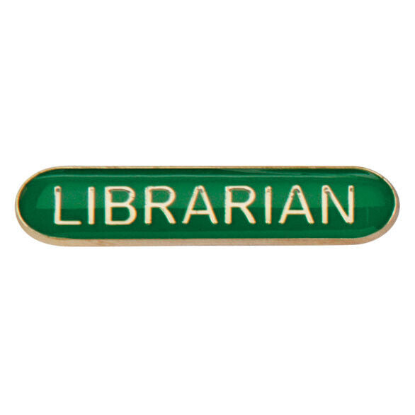 'Librarian' rectangular School/Club Pin Fastening Enamel Badge