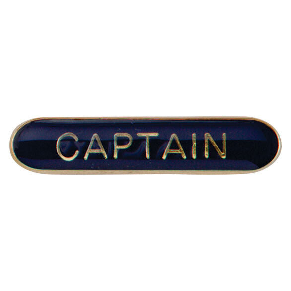 'Captain' rectangular School/Club Pin Fastening Enamel Badge