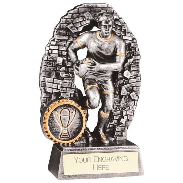 Blast Out Male Rugby Trophy - Free Postage - Free Engraving
