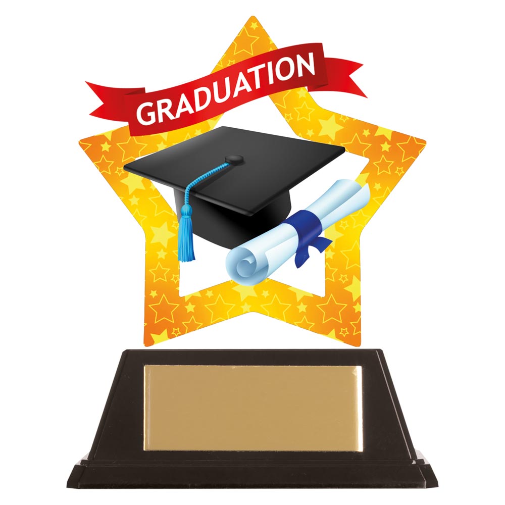 Graduate Trophy Acrylic Star Graduation Trophies Awards 100mm FREE Engraving