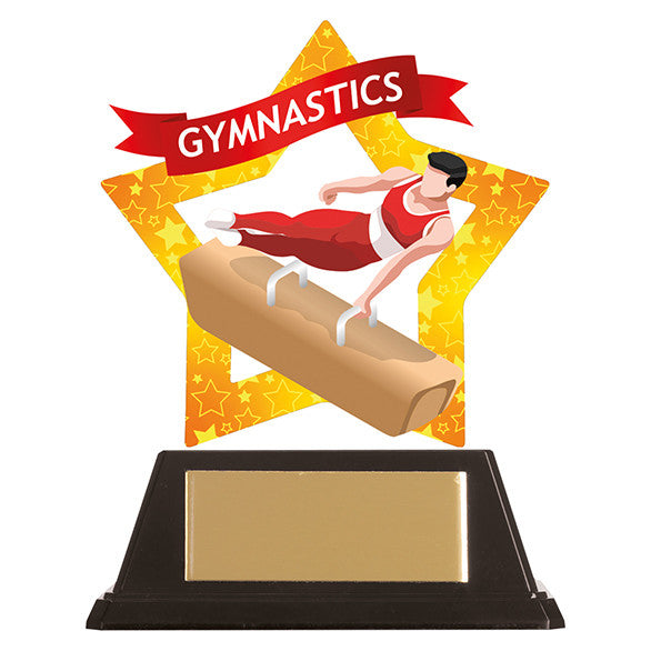 mini star acrylic Male gymnastics award trophy free engraving