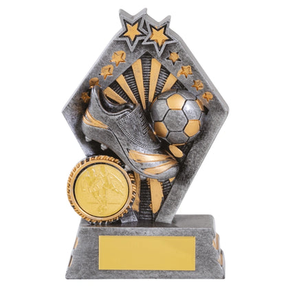 Boot and Ball Antique Silver and Gold Football Trophy Award