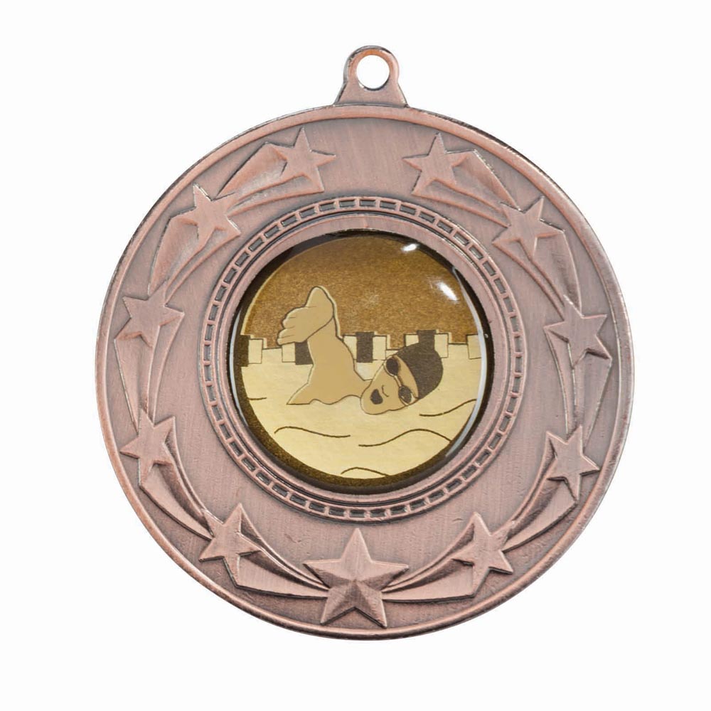 Starburst multisport medal and ribbon 50mm free engraving