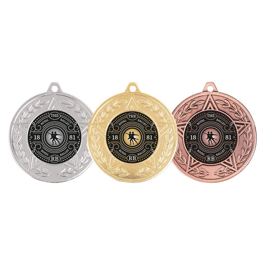 Cesear multisport medal and ribbon 50mm free engraving
