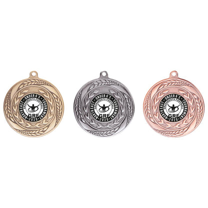 Typhoon multisport medal and ribbon 55mm free engraving
