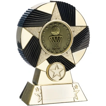 Nova Atlas Netball Trophy Award Gold and Black Available in 4 Sizes