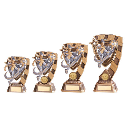 Euphoria Female Football Trophy - Multiple Sizes Available - Free Engraving