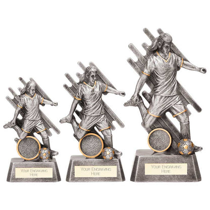 Focus Female Football Trophy - Multiple Sizes Available - Free Engraving