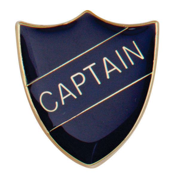 'Captain' Shield Badges 25mm School/Club Pin Fastening Enamel Badge