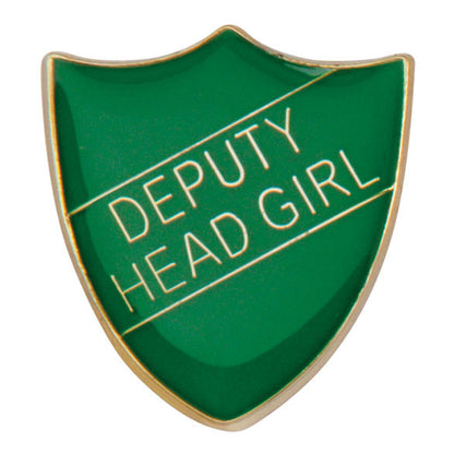 'Deputy Head Girl' Shield Badges 25mm School/Club Pin Fastening Enamel Badge