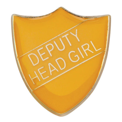 'Deputy Head Girl' Shield Badges 25mm School/Club Pin Fastening Enamel Badge