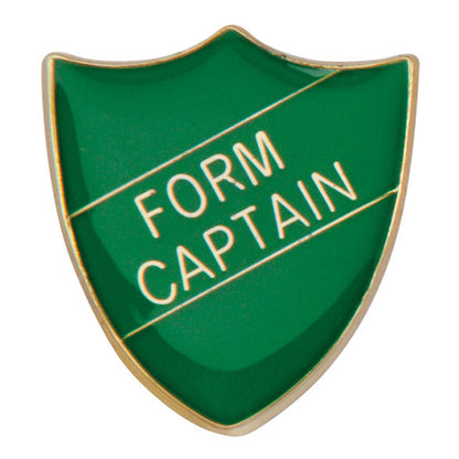 'Form Captain' Shield Badges 25mm School/Club Pin Fastening Enamel Badge