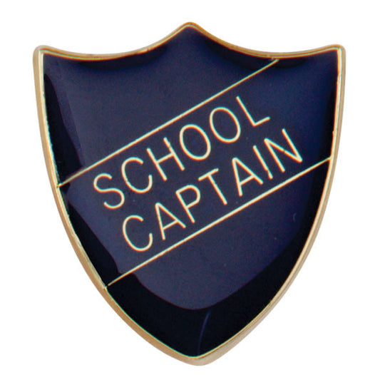 'School Captain' Shield Badges 25mm School/Club Pin Fastening Enamel Badge