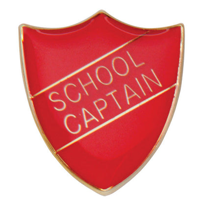 'School Captain' Shield Badges 25mm School/Club Pin Fastening Enamel Badge