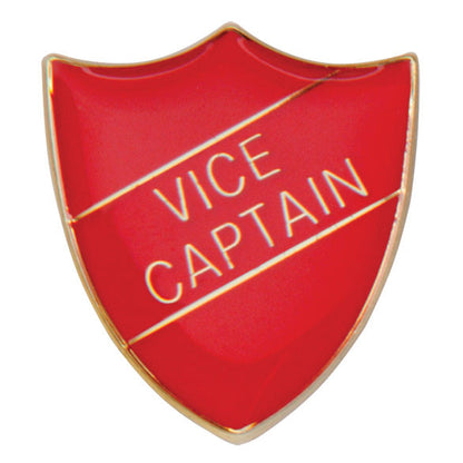 'Vice Captain' Shield Badges 25mm School/Club Pin Fastening Enamel Badge