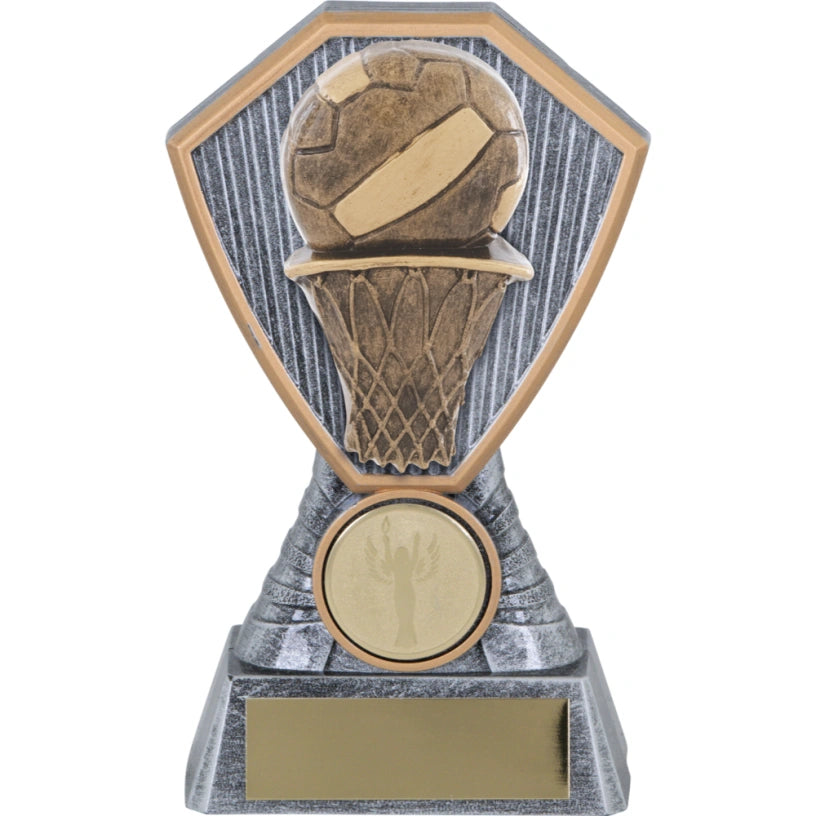 Scorpio Netball Trophy Award Antique Silver and Gold