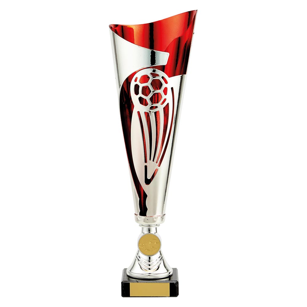 Champions Silver & Red Football Trophy - Free Engraving