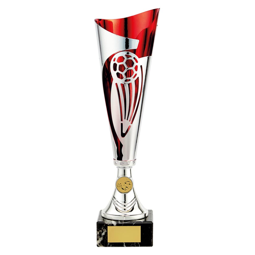 Champions Silver & Red Football Trophy - Free Engraving