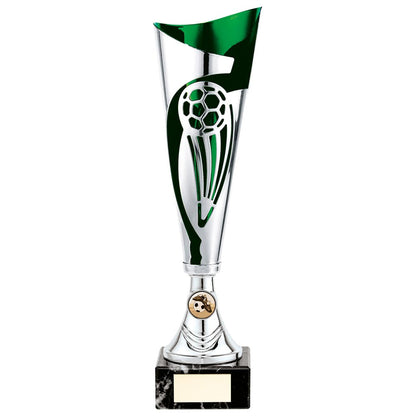 Champions Silver & Green Football Trophy - Free Engraving