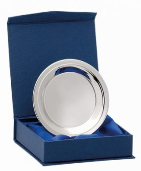Nickel Plated Salver and Lined Presentation Box Free Engraving