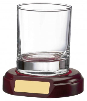 Whisky Tumbler 30cl & Wooden Base Gift Free Engraving