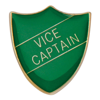 'Vice Captain' Shield Badges 25mm School/Club Pin Fastening Enamel Badge