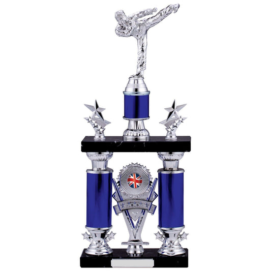 Martial arts / Kick Boxing Tournament Competition Trophy Blue & Silver