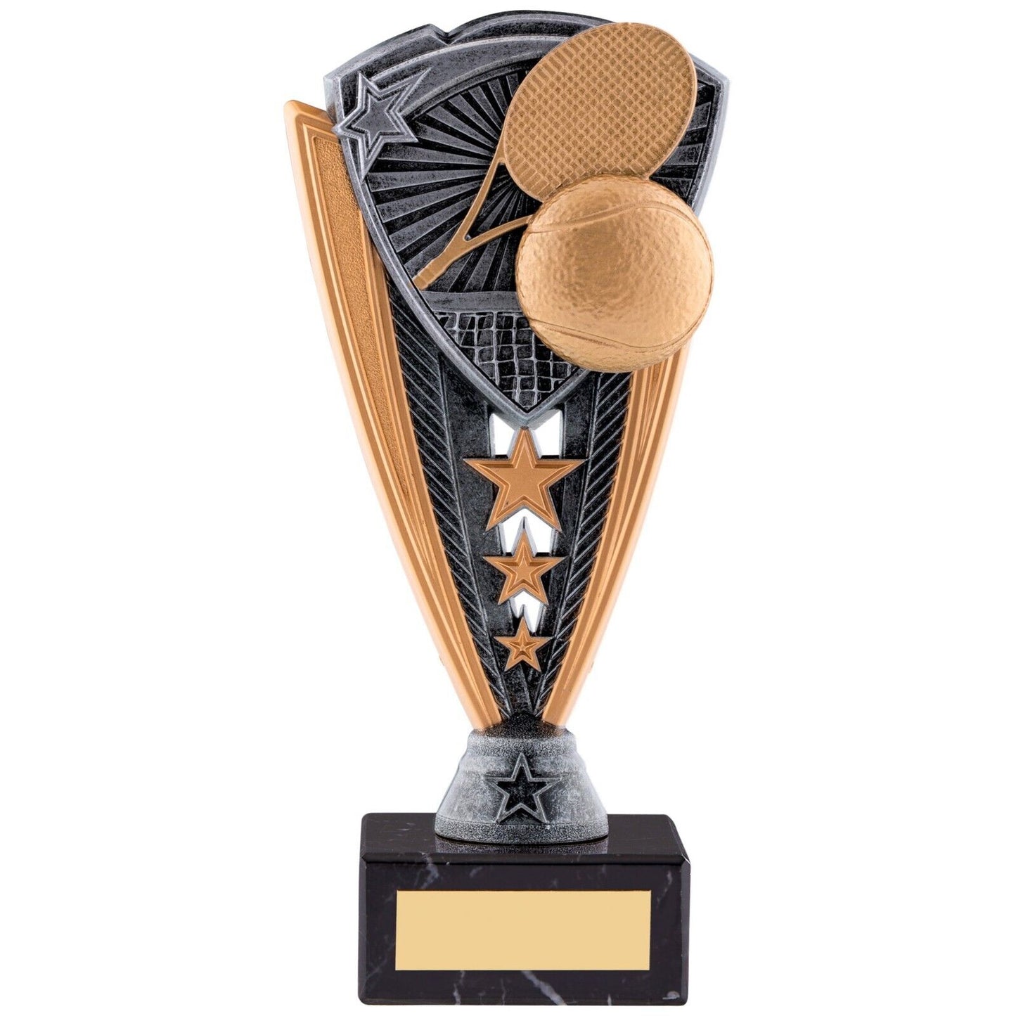 Utopia Badminton Series Award trophy Silver and Gold Marble Base Free Engraving